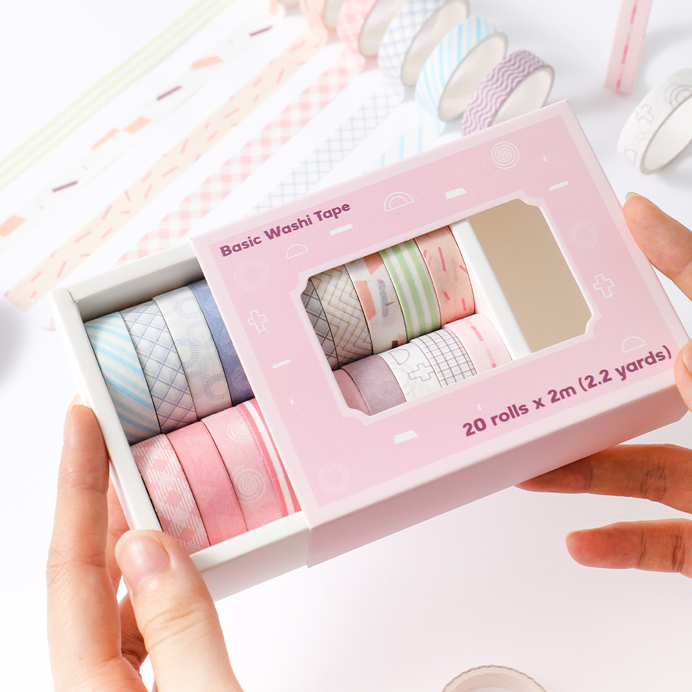 20 rolls Washi Tape Set Simple - Masking Tape Thin review and price