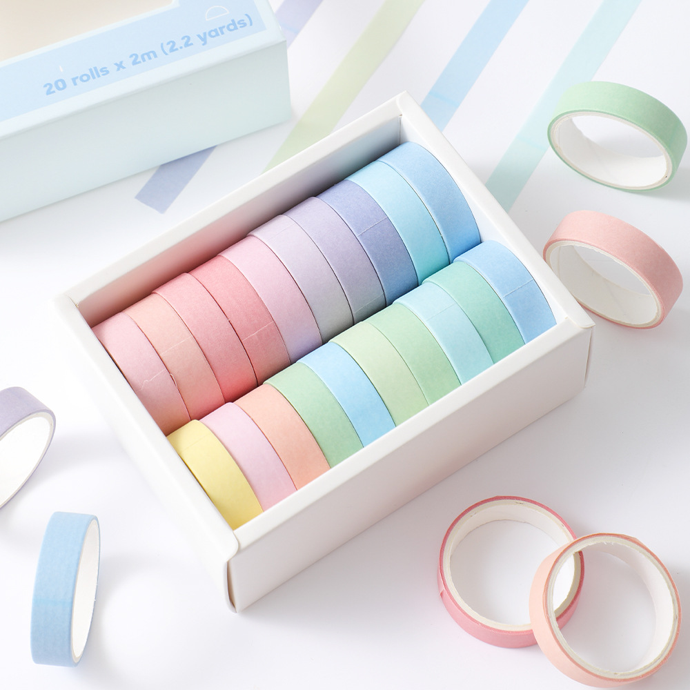 20 rolls Washi Tape Set Simple - Masking Tape Thin review and price