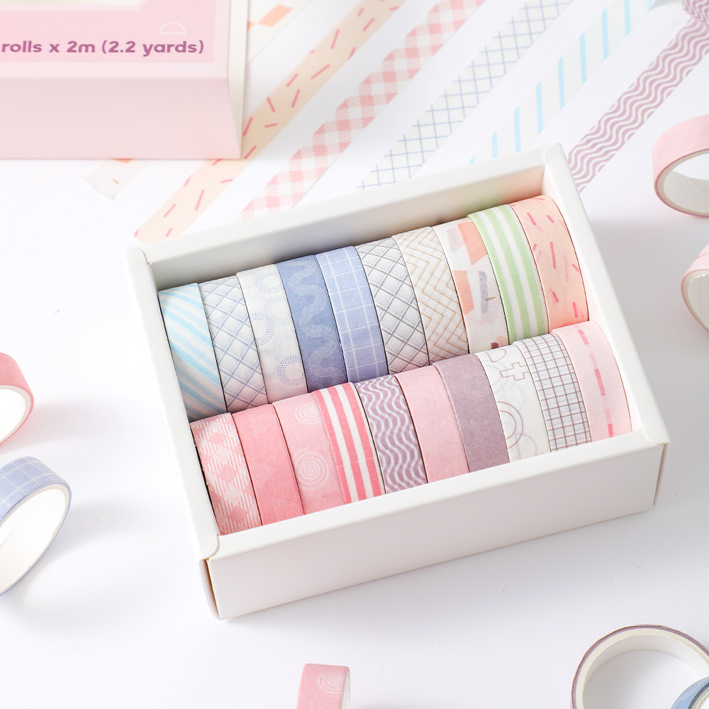 20 rolls Washi Tape Set Simple - Masking Tape Thin review and price