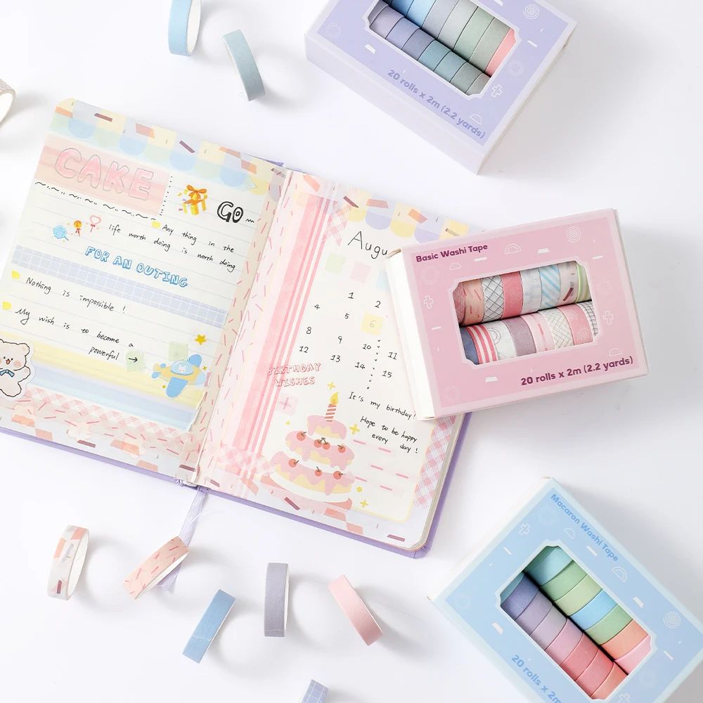 20 Rolls Colorful Slim Washi T - Masking Tape Thin review and price